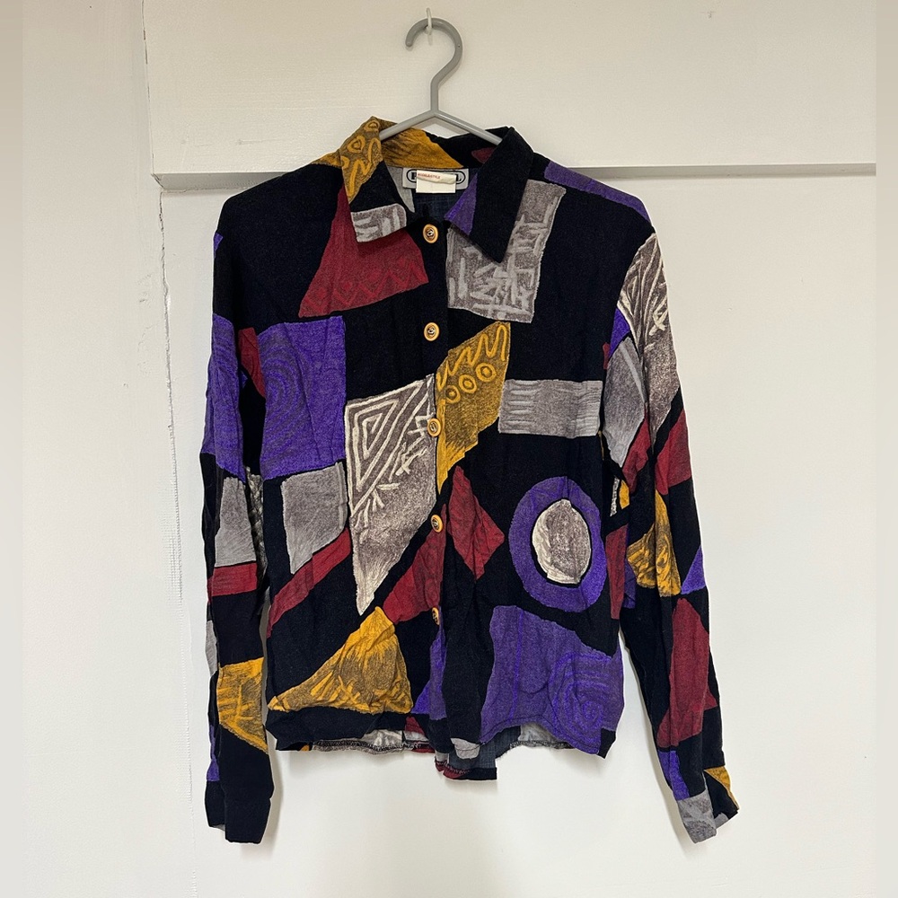 Pantel Abstract Button Down Top